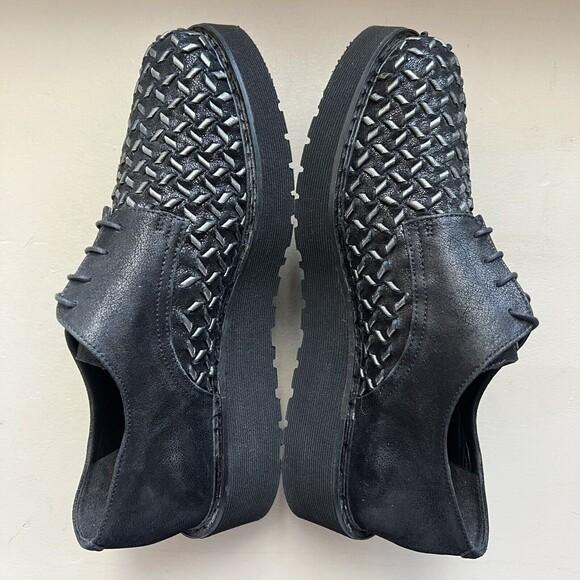 Pons Quintana Black Leather Shoes Pewter Silver Accents & Platform Soles EU 40 - Picture 4 of 16